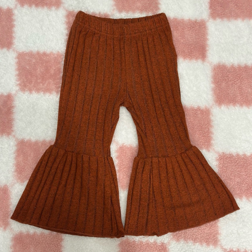 Burnt Orange/Rust Color Knitted Bell Bottoms!